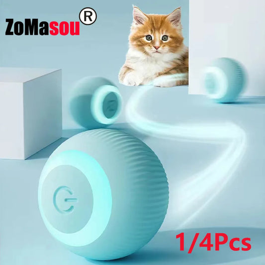 1/4Pc Cat Interactive Ball Smart Cat Toys Electronic Interactive Cat Toy Indoor Automatic Rolling Magic Ball Cat Game Accessorie