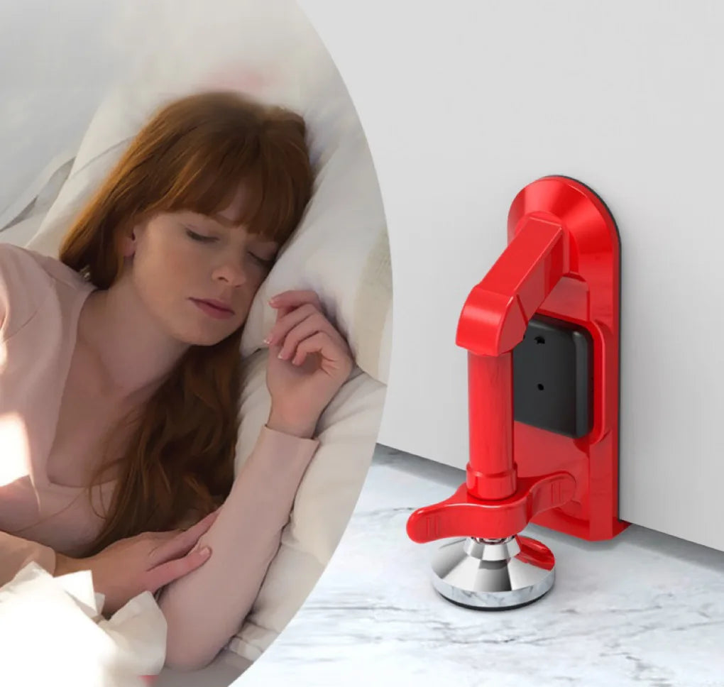 Salvation for Girls Alone-Security Lock Metal Strong Door Blocker Hotel Travel Locks Alarm Anti-Collision Portable Door Stopper