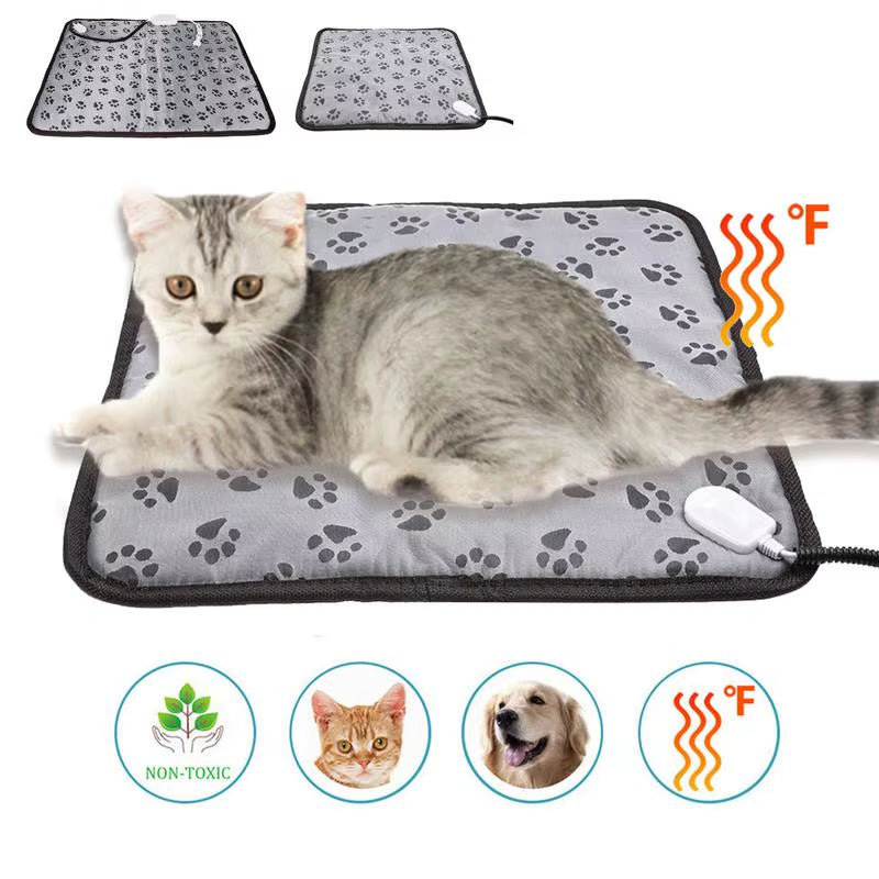 3-Speed Adjustable Heating Pad for Dog Cat Power-Off Protection Pet Electric Heated Warm Mat Bed Waterproof Bite-Resistant Wire