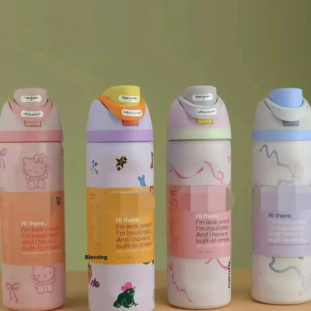 Large Capacity Outdoor Portable Insulated Stainless Steel Fruit Water Bottle 304 Stainless Steel Sports Water Cup